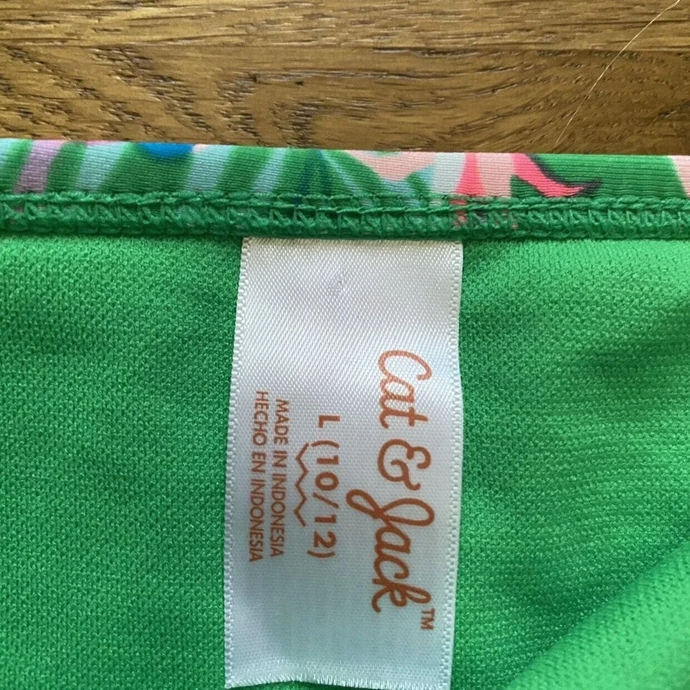 Cat & Jack Green‎ Pineapple Tropical Design 2 Piece Swimsuit Size 10/12